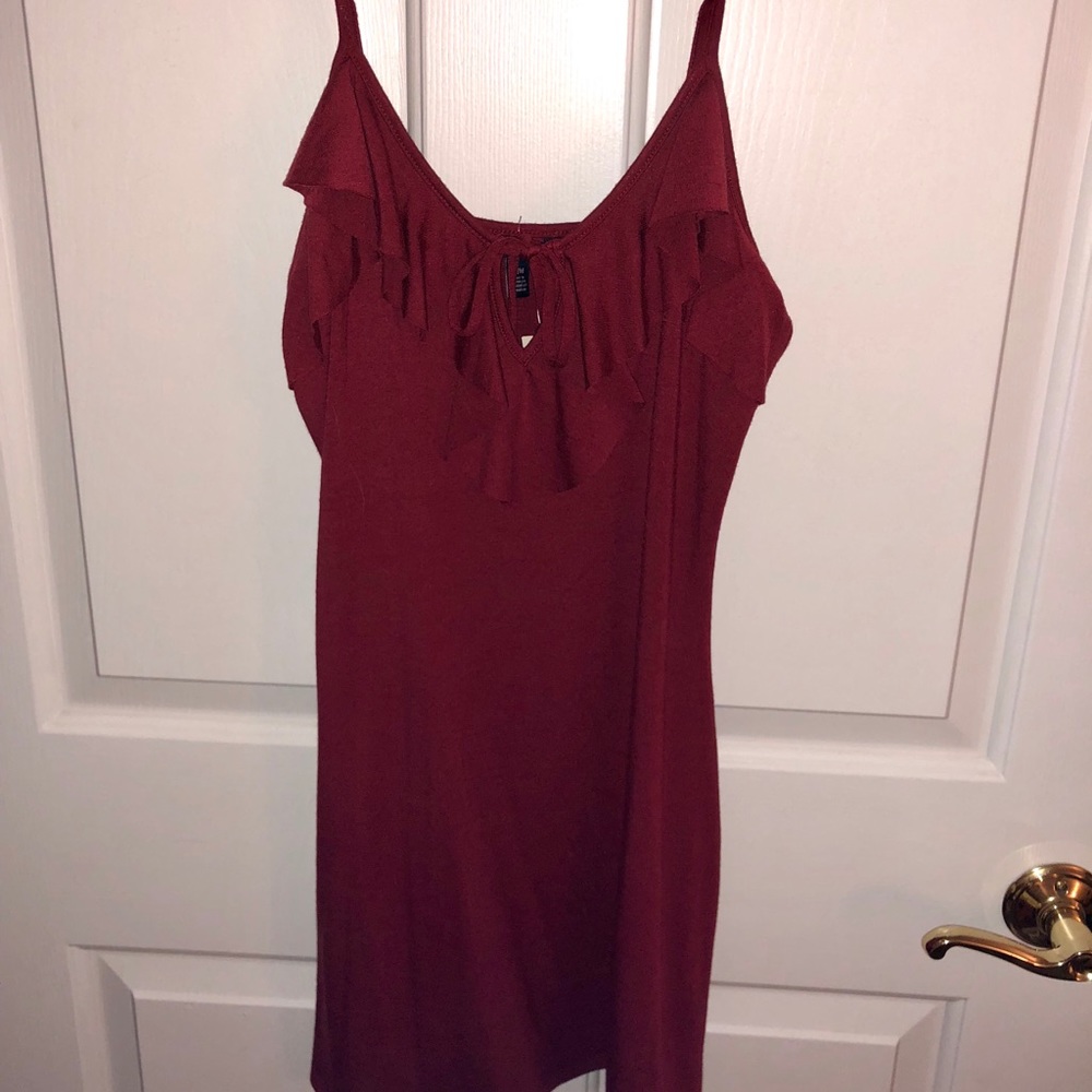 Burgundy cotton dress